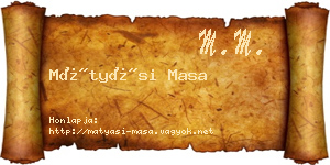 Mátyási Masa névjegykártya